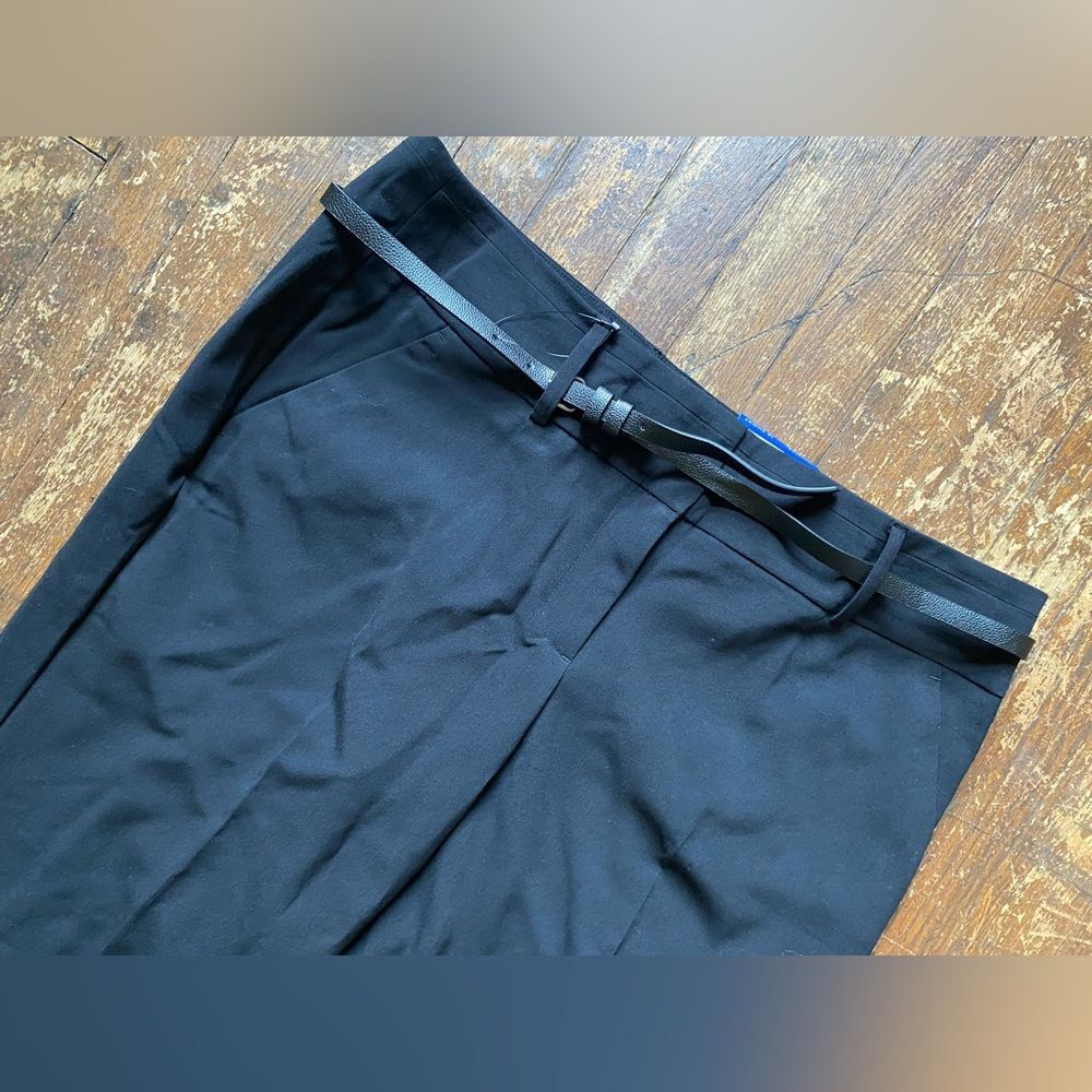 NWT Apt.9 women’s wide leg black trouser w/skinny belt size 16S